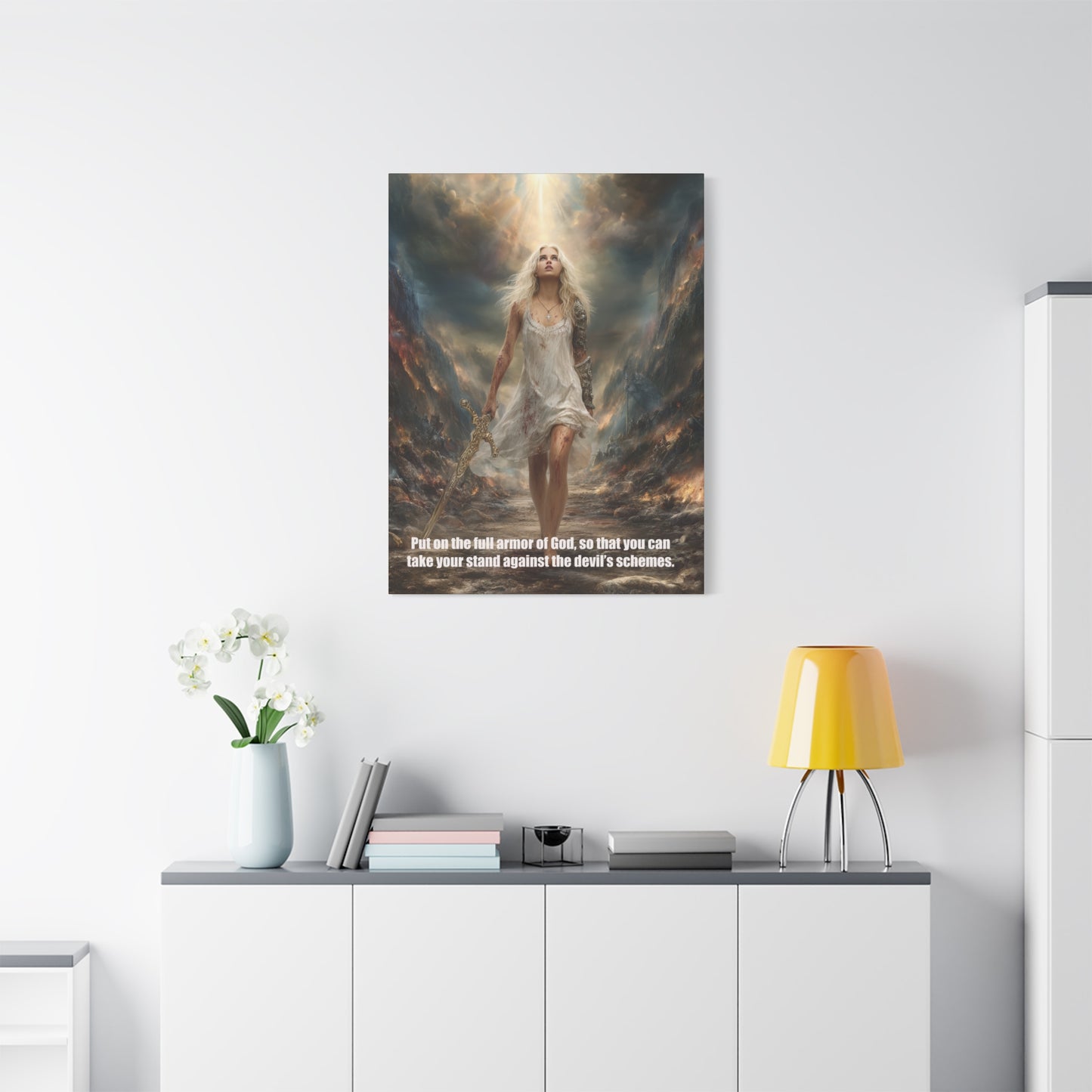 God Armor Quote Art - Canvas & Poster, Bible Quote Canvas Wall Art, Spiritual Decor, Christian Artwork, Faith-Based Gift