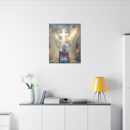 Walking through Hell for Love - Wall Art -Canvas and Poster Print, Christian Home Decor, Christian Art, Spiritual Gift, Modern Artwork