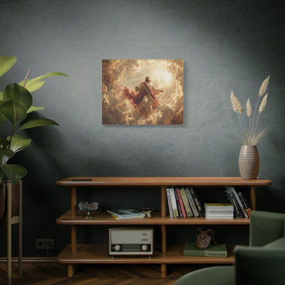 Power of Jesus Heavenly Art - Canvas & Poster, Jesus Descends in Clouds, Spiritual Wall Decor, Religious Home Decor, Faith-Based Art