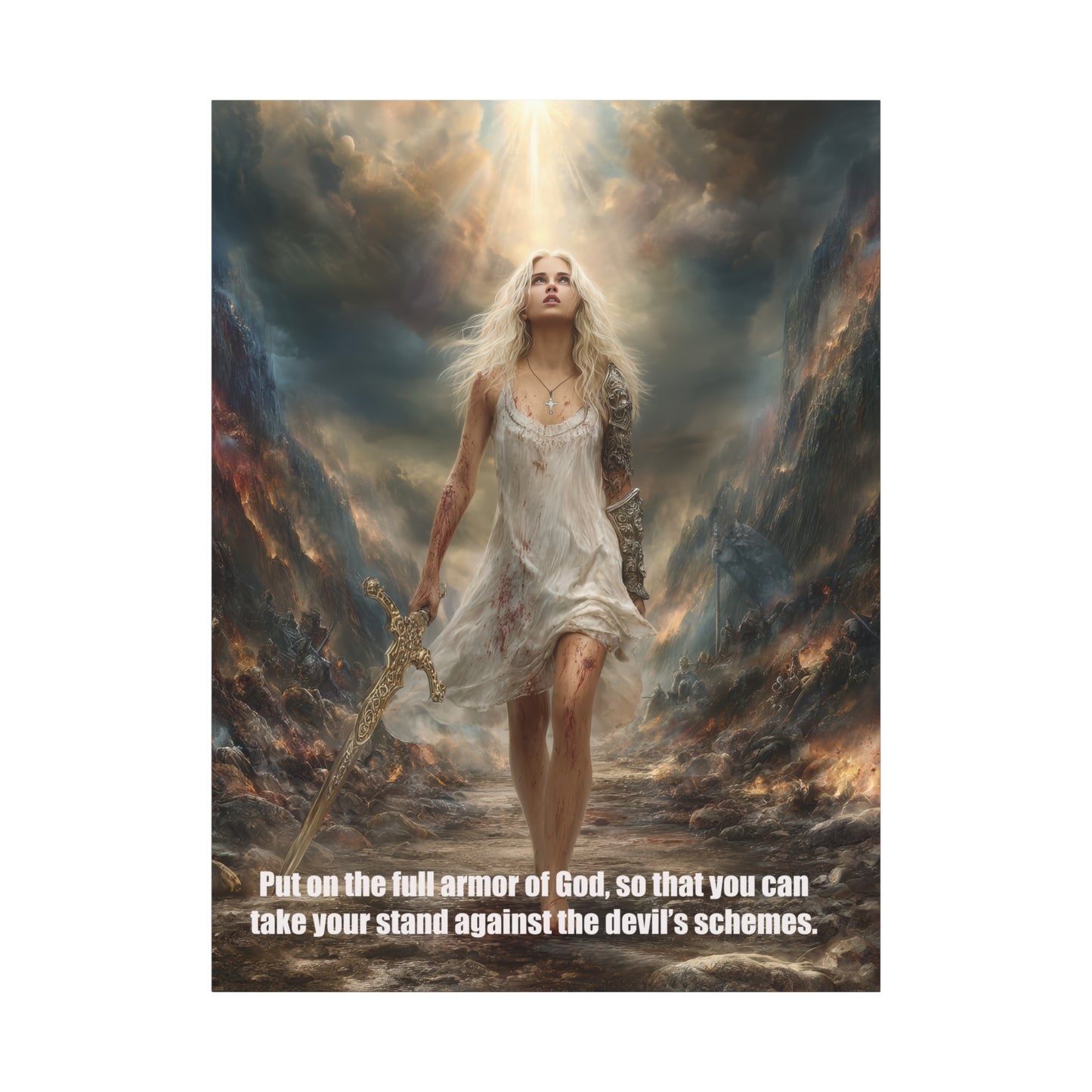 God Armor Quote Art - Canvas & Poster, Bible Quote Canvas Wall Art, Spiritual Decor, Christian Artwork, Faith-Based Gift