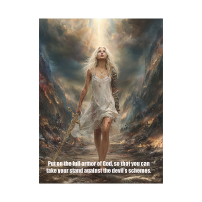 God Armor Quote Art - Canvas & Poster, Bible Quote Canvas Wall Art, Spiritual Decor, Christian Artwork, Faith-Based Gift