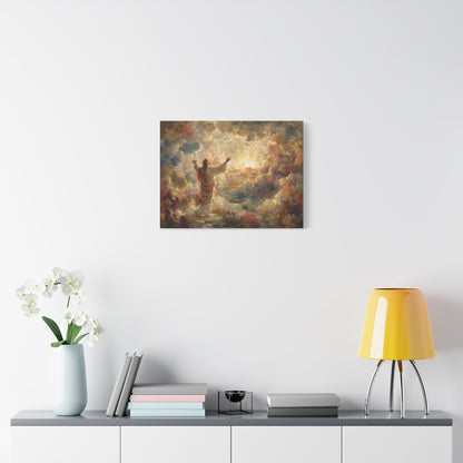 Jesus in Clouds Art - Canvas & Poster Print, Religious Decor, Christian Wall Art, Spiritual Home Decor, Faith-Based Gift Religious Gifts