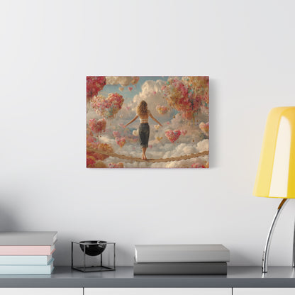Heart-themed Artwork - Canvas & Poster Prints, Dreamy Heart Cloud Landscape, Whimsical Nursery Decor, Kids Room Wall Art, Girls' Room Art, Baby Girl Gift