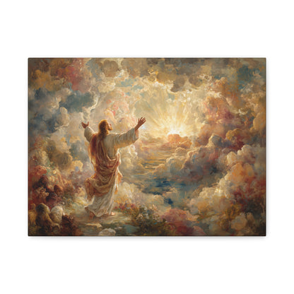 Jesus in Clouds Art - Canvas & Poster Print, Religious Decor, Christian Wall Art, Spiritual Home Decor, Faith-Based Gift Religious Gifts