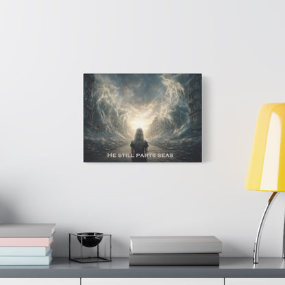 Moses Parting Red Sea Artwork - Canvas & Poster Print, Motivational Christian Art, Religious Decor, Spiritual Wall Art, Modern Christian Home Decor, Faith-Based Gift