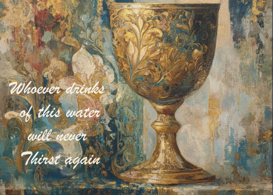 Bible Quote Art Print- Canvas and Poster, Jesus Chalice, Spiritual Home Decor, Faith-based artwork, Christian gift