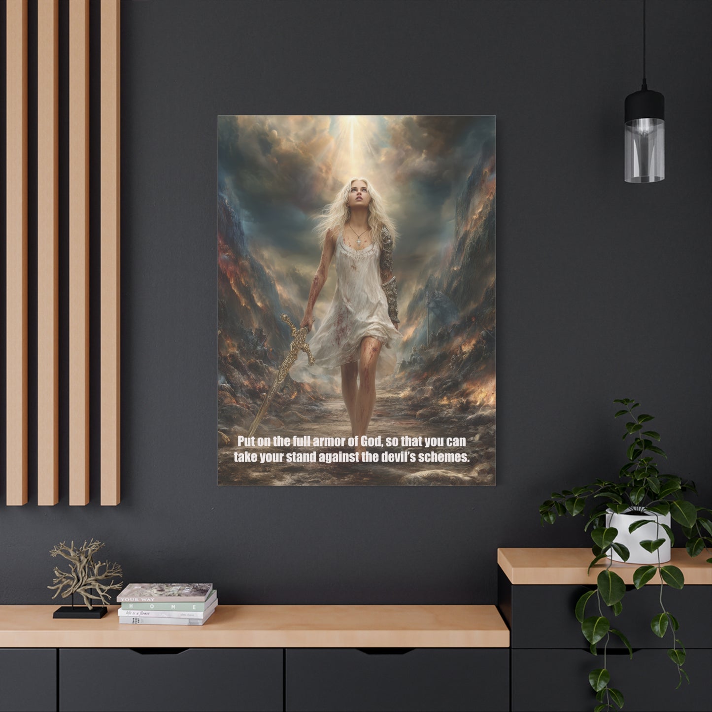God Armor Quote Art - Canvas & Poster, Bible Quote Canvas Wall Art, Spiritual Decor, Christian Artwork, Faith-Based Gift