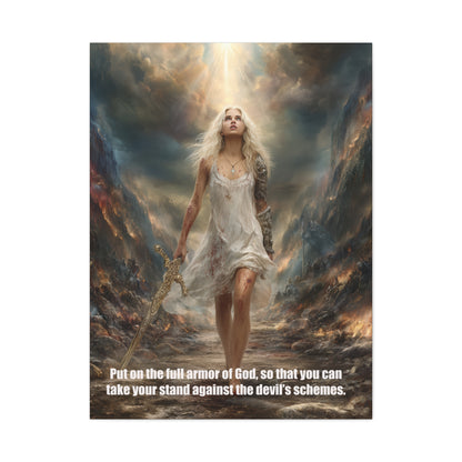 God Armor Quote Art - Canvas & Poster, Bible Quote Canvas Wall Art, Spiritual Decor, Christian Artwork, Faith-Based Gift