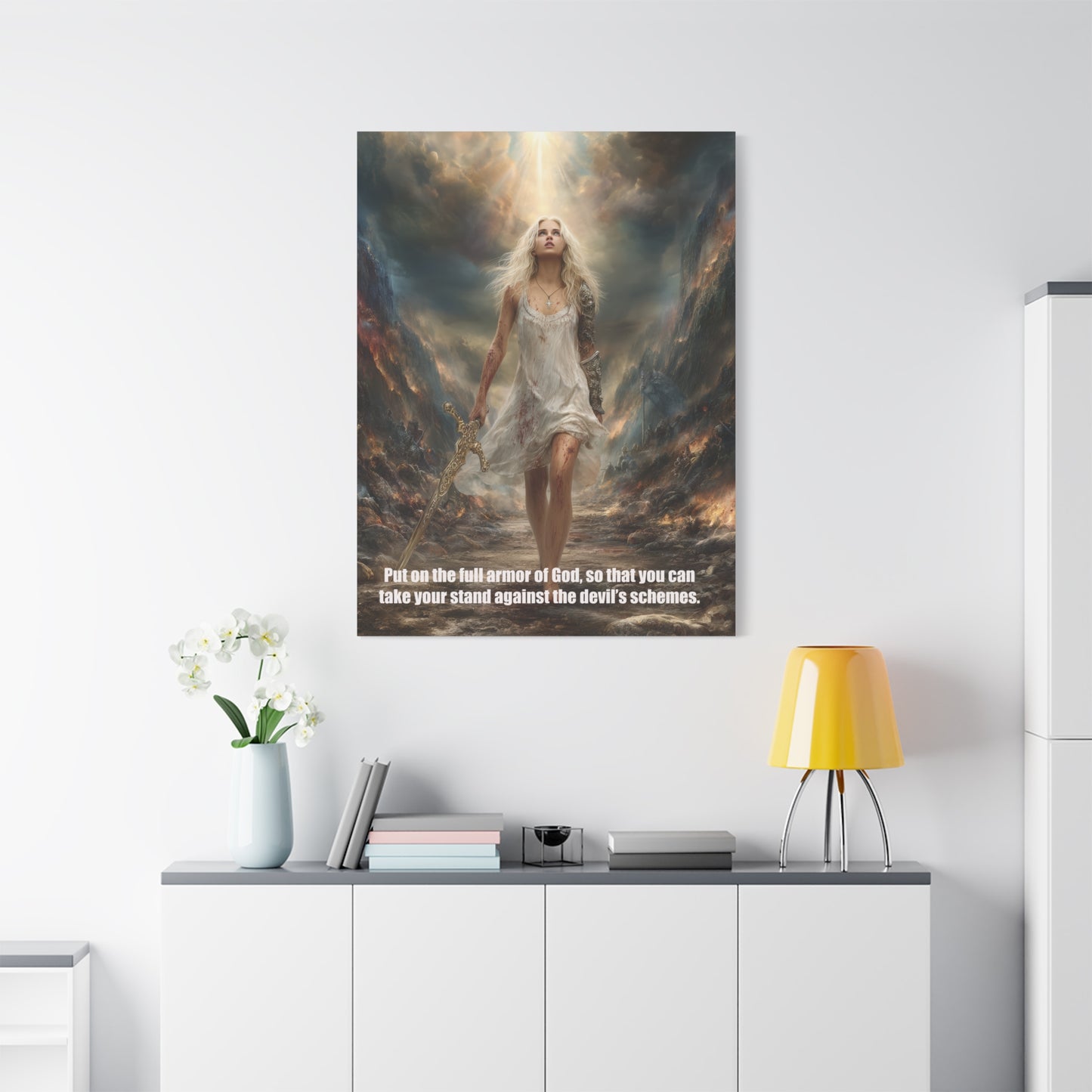God Armor Quote Art - Canvas & Poster, Bible Quote Canvas Wall Art, Spiritual Decor, Christian Artwork, Faith-Based Gift