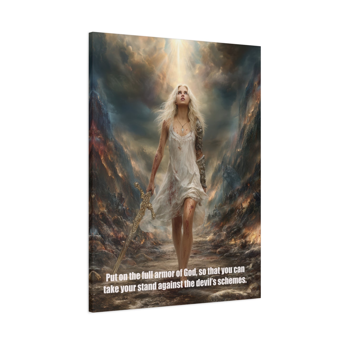 God Armor Quote Art - Canvas & Poster, Bible Quote Canvas Wall Art, Spiritual Decor, Christian Artwork, Faith-Based Gift