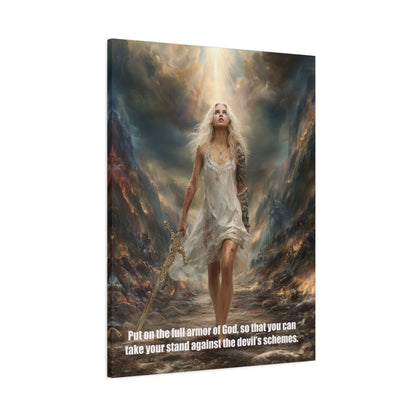 God Armor Quote Art - Canvas & Poster, Bible Quote Canvas Wall Art, Spiritual Decor, Christian Artwork, Faith-Based Gift