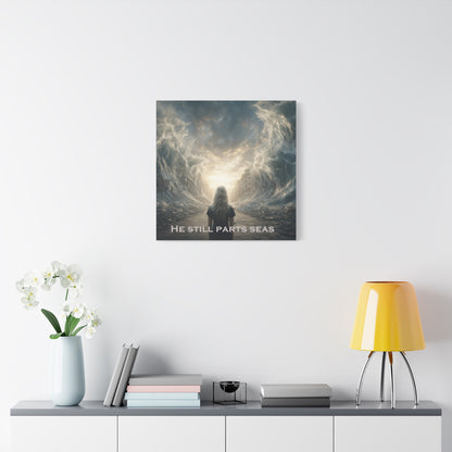 Moses Parting Red Sea Artwork - Canvas & Poster Print, Motivational Christian Art, Religious Decor, Spiritual Wall Art, Modern Christian Home Decor, Faith-Based Gift