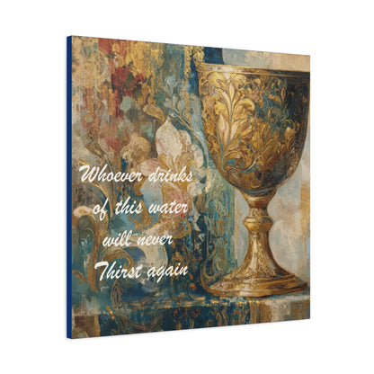 Bible Quote Art Print- Canvas and Poster, Jesus Chalice, Spiritual Home Decor, Faith-based artwork, Christian gift