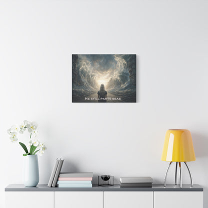 Moses Parting Red Sea Artwork - Canvas & Poster Print, Motivational Christian Art, Religious Decor, Spiritual Wall Art, Modern Christian Home Decor, Faith-Based Gift