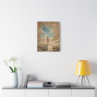 Little Girl with Flowers Art - Canvas & Poster Print, Kids Room Wall Art, Girls' Room, Children's room Decor, Baby Girl Gift, Dreamy Decor
