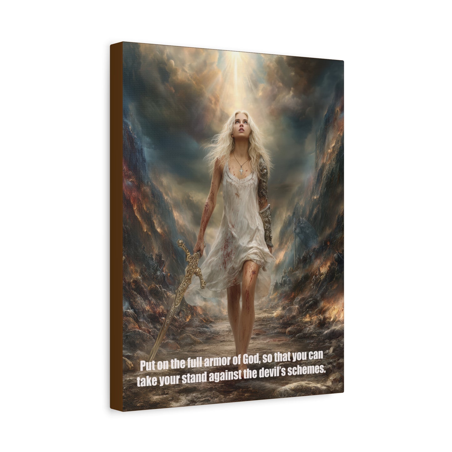 God Armor Quote Art - Canvas & Poster, Bible Quote Canvas Wall Art, Spiritual Decor, Christian Artwork, Faith-Based Gift