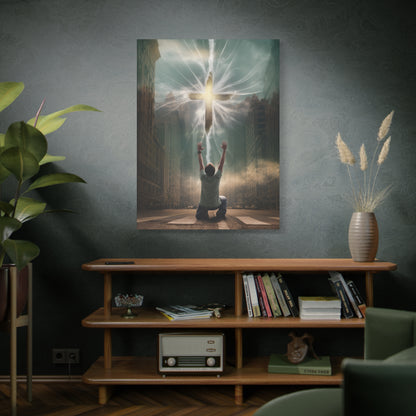 God Tore the Veil - Canvas & Poster Art, Jesus Cross Wall Art, Christian Decor, Spiritual Home Decor, Faith-Based Gift