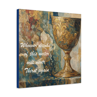 Bible Quote Art Print- Canvas and Poster, Jesus Chalice, Spiritual Home Decor, Faith-based artwork, Christian gift