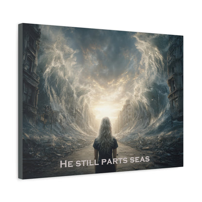 Moses Parting Red Sea Artwork - Canvas & Poster Print, Motivational Christian Art, Religious Decor, Spiritual Wall Art, Modern Christian Home Decor, Faith-Based Gift