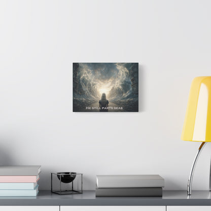 Moses Parting Red Sea Artwork - Canvas & Poster Print, Motivational Christian Art, Religious Decor, Spiritual Wall Art, Modern Christian Home Decor, Faith-Based Gift