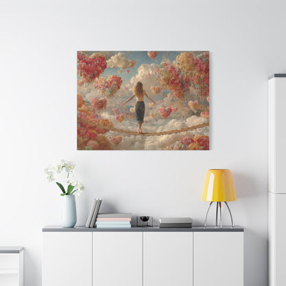 Heart-themed Artwork - Canvas & Poster Prints, Dreamy Heart Cloud Landscape, Whimsical Nursery Decor, Kids Room Wall Art, Girls' Room Art, Baby Girl Gift