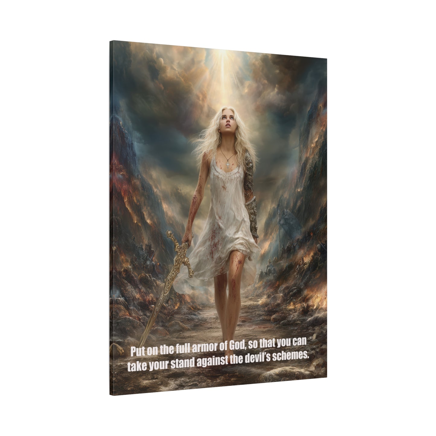 God Armor Quote Art - Canvas & Poster, Bible Quote Canvas Wall Art, Spiritual Decor, Christian Artwork, Faith-Based Gift