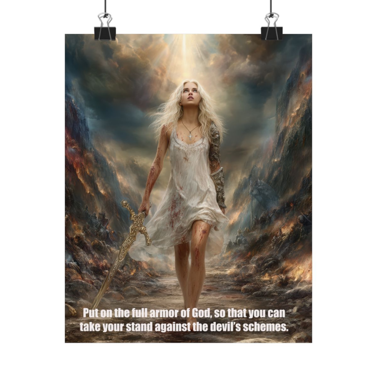 God Armor Quote Art - Canvas & Poster, Bible Quote Canvas Wall Art, Spiritual Decor, Christian Artwork, Faith-Based Gift